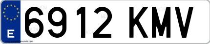 Ejemplo de matrícula española 6912 KMV