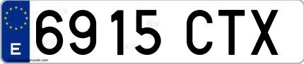 Ejemplo de matrícula española 6915 CTX