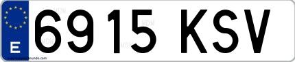 Ejemplo de matrícula española 6915 KSV