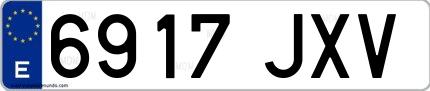 Ejemplo de matrícula española 6917 JXV