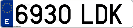 Ejemplo de matrícula de coche ordinaria 6930 LDK