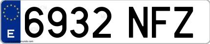 Ejemplo de matrícula española 6932 NFZ