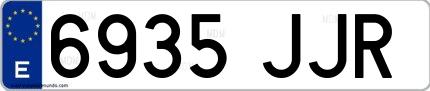 Ejemplo de matrícula española 6935 JJR