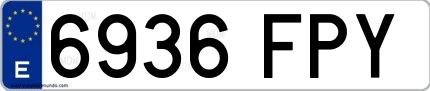 Ejemplo de matrícula española 6936 FPY