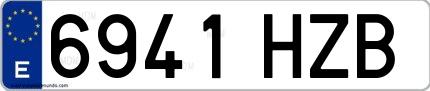 Ejemplo de matrícula española 6941 HZB