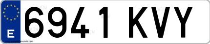 Ejemplo de matrícula española 6941 KVY
