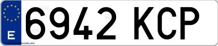 Ejemplo de matrícula española 6942 KCP