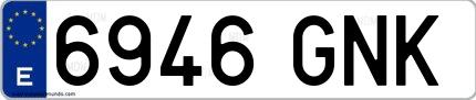 Ejemplo de matrícula española 6946 GNK