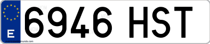 Ejemplo de matrícula de coche ordinaria 6946 HST