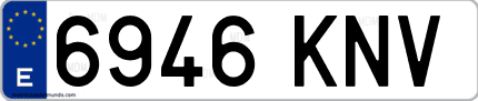 Ejemplo de matrícula de coche ordinaria 6946 KNV