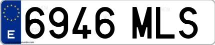 Ejemplo de matrícula española 6946 MLS