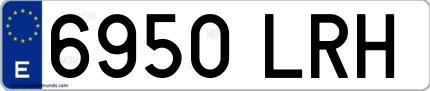 Ejemplo de matrícula española 6950 LRH