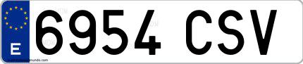 Ejemplo de matrícula española 6954 CSV