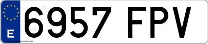 Ejemplo de matrícula española 6957 FPV