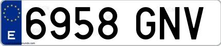 Ejemplo de matrícula española 6958 GNV