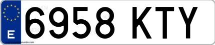 Ejemplo de matrícula española 6958 KTY