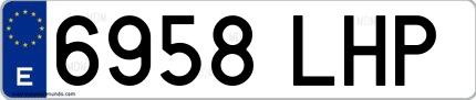 Ejemplo de matrícula española 6958 LHP