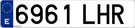 Ejemplo de matrícula española 6961 LHR