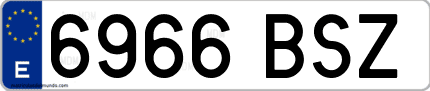 Ejemplo de matrícula de coche ordinaria 6966 BSZ