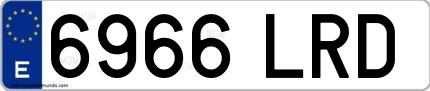 Ejemplo de matrícula española 6966 LRD