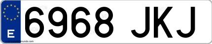 Ejemplo de matrícula española 6968 JKJ