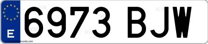 Ejemplo de matrícula española 6973 BJW