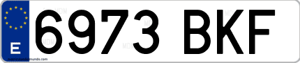 Ejemplo de matrícula de coche ordinaria 6973 BKF