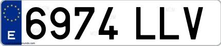 Ejemplo de matrícula española 6974 LLV