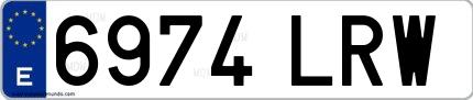 Ejemplo de matrícula española 6974 LRW