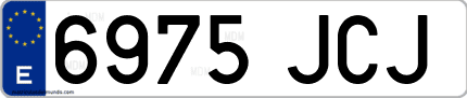 Ejemplo de matrícula de coche ordinaria 6975 JCJ