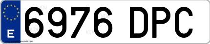 Ejemplo de matrícula española 6976 DPC