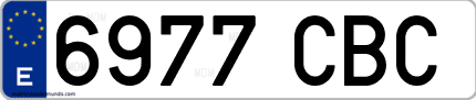 Ejemplo de matrícula de coche ordinaria 6977 CBC