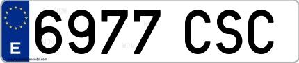 Ejemplo de matrícula española 6977 CSC