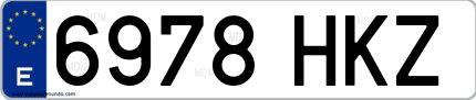 Ejemplo de matrícula española 6978 HKZ