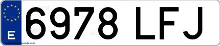 Ejemplo de matrícula española 6978 LFJ