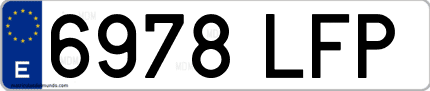 Ejemplo de matrícula de coche ordinaria 6978 LFP