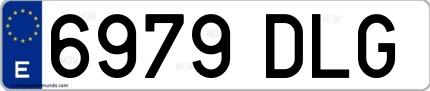 Ejemplo de matrícula española 6979 DLG