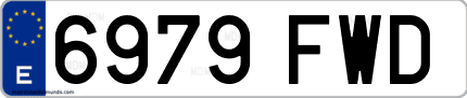 Ejemplo de matrícula de coche ordinaria 6979 FWD