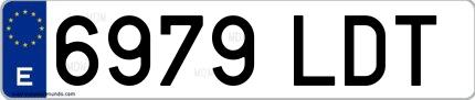 Ejemplo de matrícula española 6979 LDT