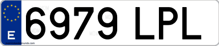 Ejemplo de matrícula de coche ordinaria 6979 LPL