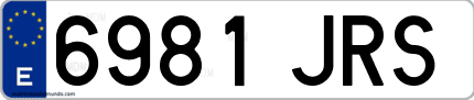 Ejemplo de matrícula de coche ordinaria 6981 JRS