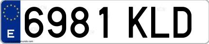 Ejemplo de matrícula española 6981 KLD