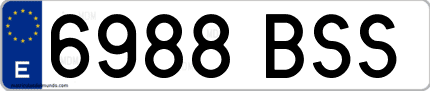 Ejemplo de matrícula de coche ordinaria 6988 BSS