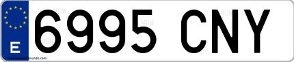 Ejemplo de matrícula española 6995 CNY