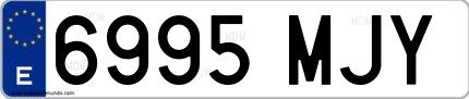 Ejemplo de matrícula española 6995 MJY