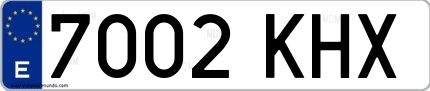 Ejemplo de matrícula española 7002 KHX