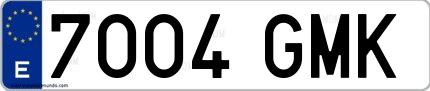 Ejemplo de matrícula española 7004 GMK