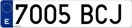 Ejemplo de matrícula española 7005 BCJ