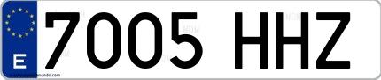 Ejemplo de matrícula española 7005 HHZ