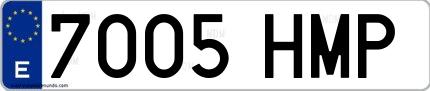 Ejemplo de matrícula española 7005 HMP
